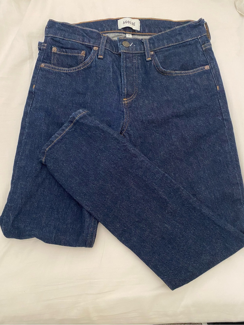 Agolde Women's Dark Indigo Straight-Leg Jeans